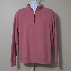 Peter Millar Quarter Zip Sweater Pullover Coral Men's Size M